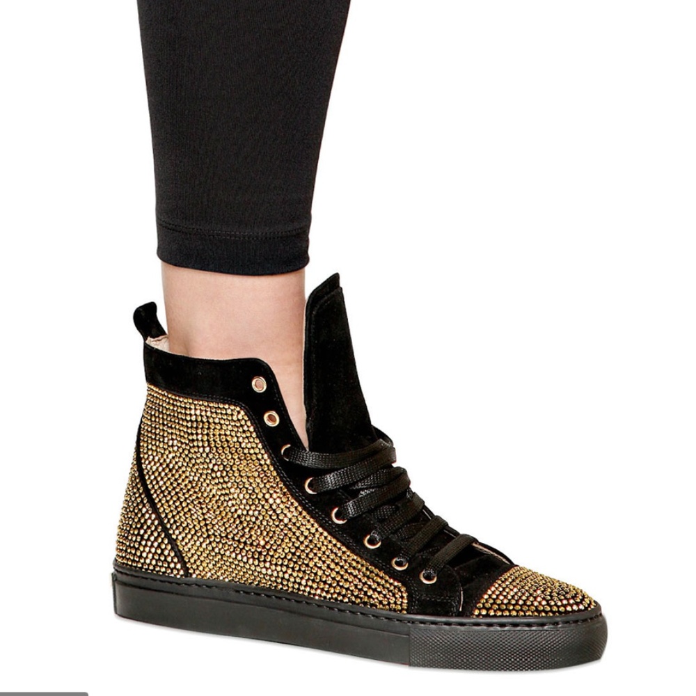 Le Silia Swarovski Suede Crystal Sneakers - Picture 4 of 5